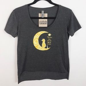 NEW T-Shirt Moon, Stars, Cats Light Up Our Lives S